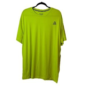 Reebok Neptune Crewneck Shirt Gym Exercise Short Sleeve Neon Yellow Mens XL NWT